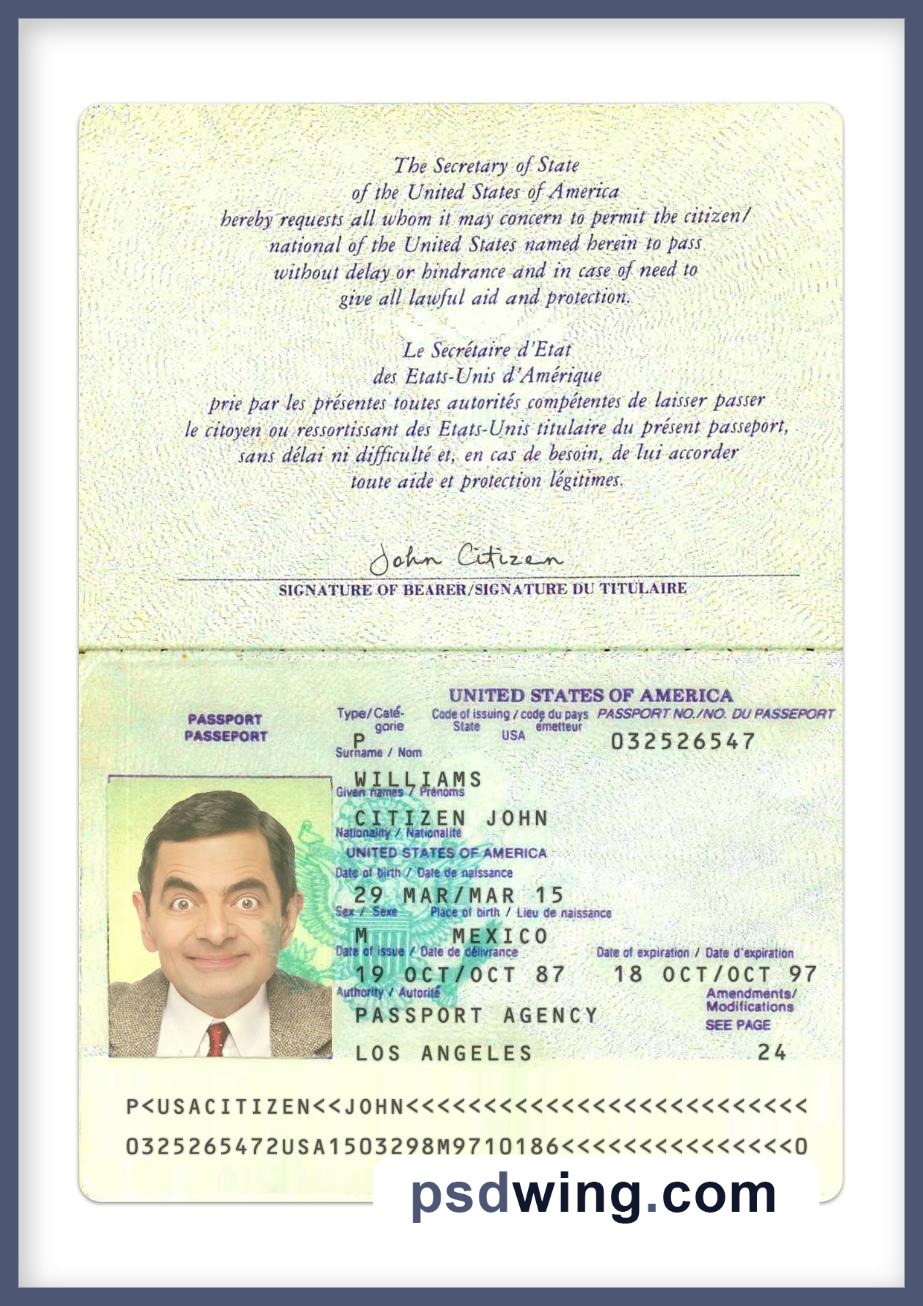 USA Passport 1987-2007